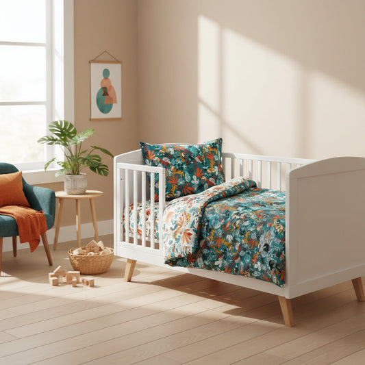 Rainforest Organic Cotton Toddler 3 Piece All-in-One 4.0 Tog Quilt Bedding Set with Bumper