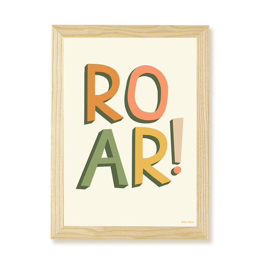 Hibou Design ROAR! Art Print - Cream