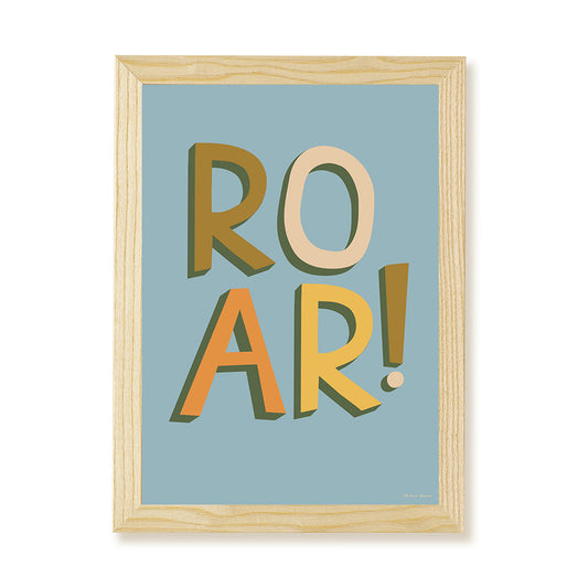 Hibou Design ROAR! Art Print - Blue