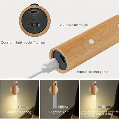 Smart Motion Sensor Night Light – Rechargeable Magnetic LED Wall Lamp