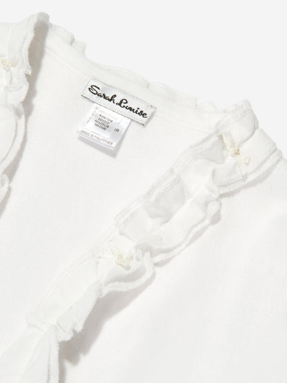 Sarah Louise Girls Frilly Bolero in Ivory