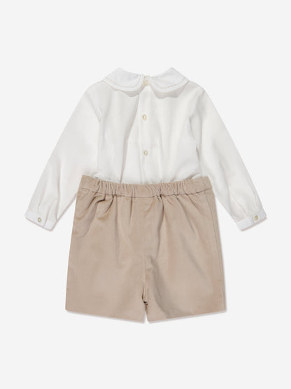 Sarah Louise Baby Boys 2 Piece Set in Beige