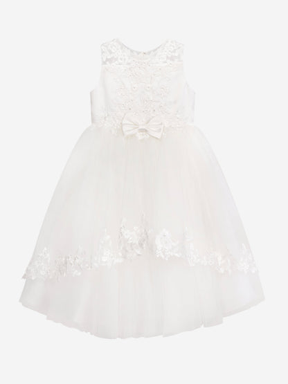 Sarah Louise Girls Ceremonial Ballerina Length Dress in Ivory