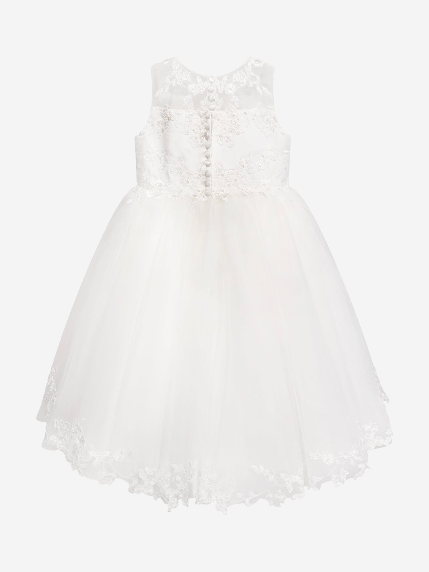 Sarah Louise Girls Ceremonial Ballerina Length Dress in Ivory