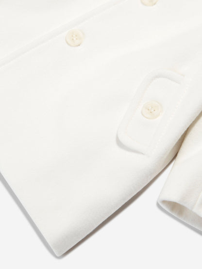 Sarah Louise Boys Hooded Coat in Ivory