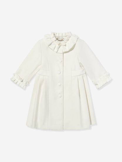 Sarah Louise Girls Coat and Hat Set in Ivory