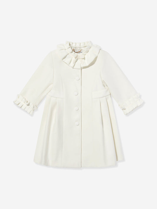 Sarah Louise Girls Coat and Hat Set in Ivory