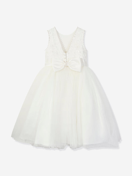 Sarah Louise Girls Ceremonial Ballerina Length Dress in Ivory