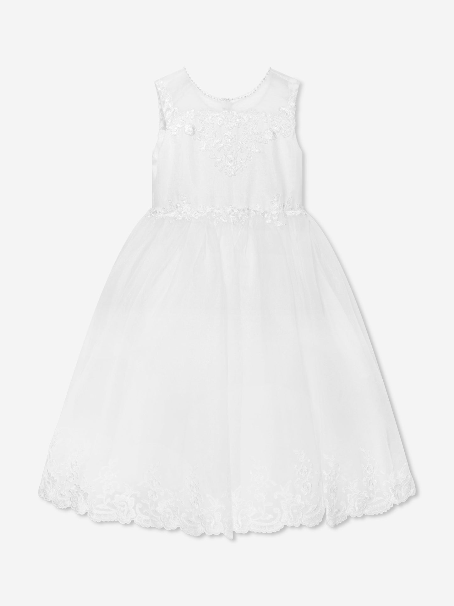 Sarah Louise Girls Ceremonial Ballerina Length Dress in Ivory