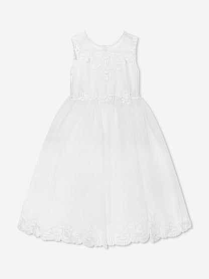 Sarah Louise Girls Ceremonial Ballerina Length Dress in Ivory
