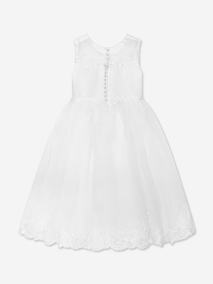 Sarah Louise Girls Ceremonial Ballerina Length Dress in Ivory