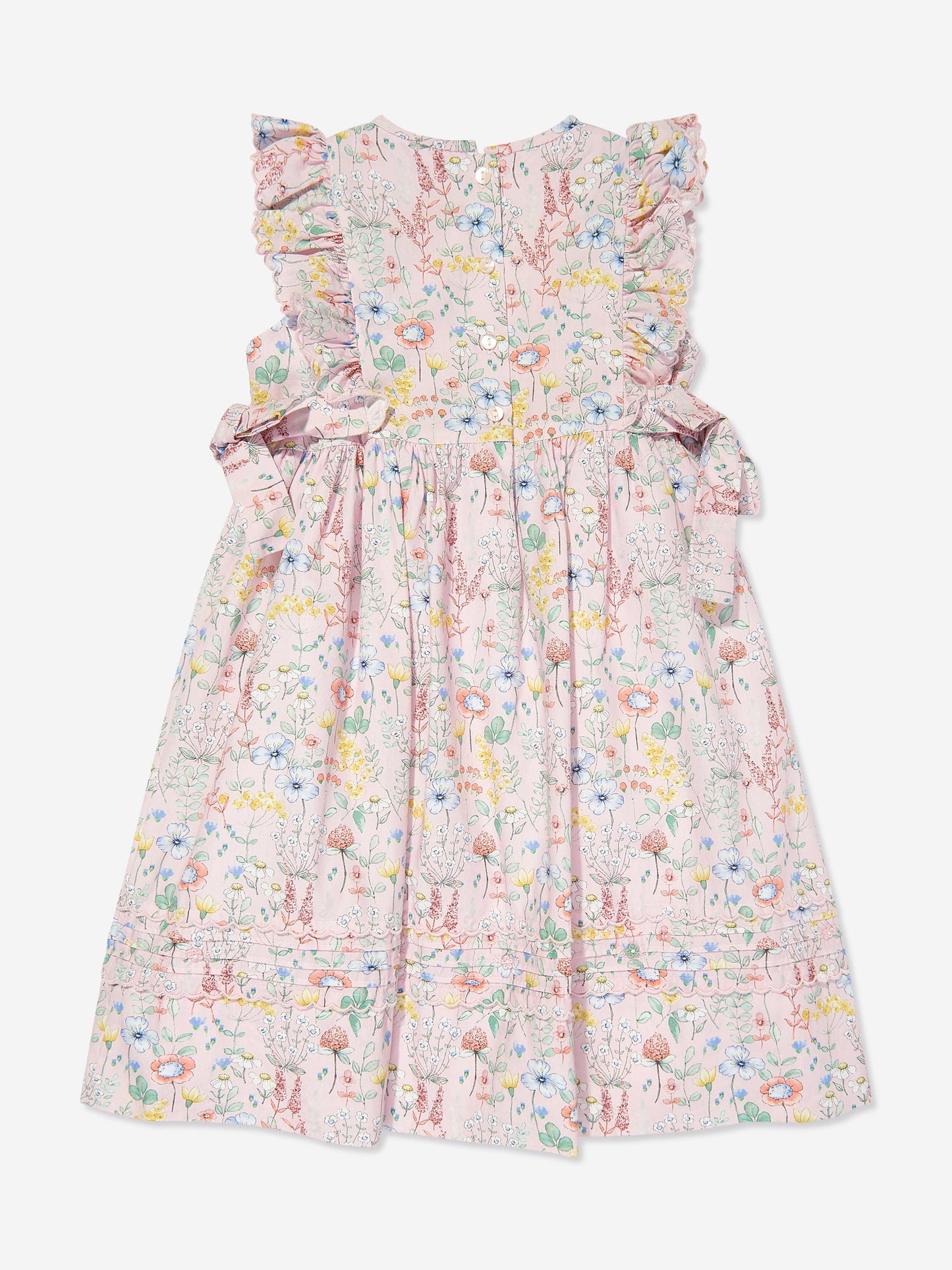 Sarah Louise Girls Embroidered Dress in Multicolour