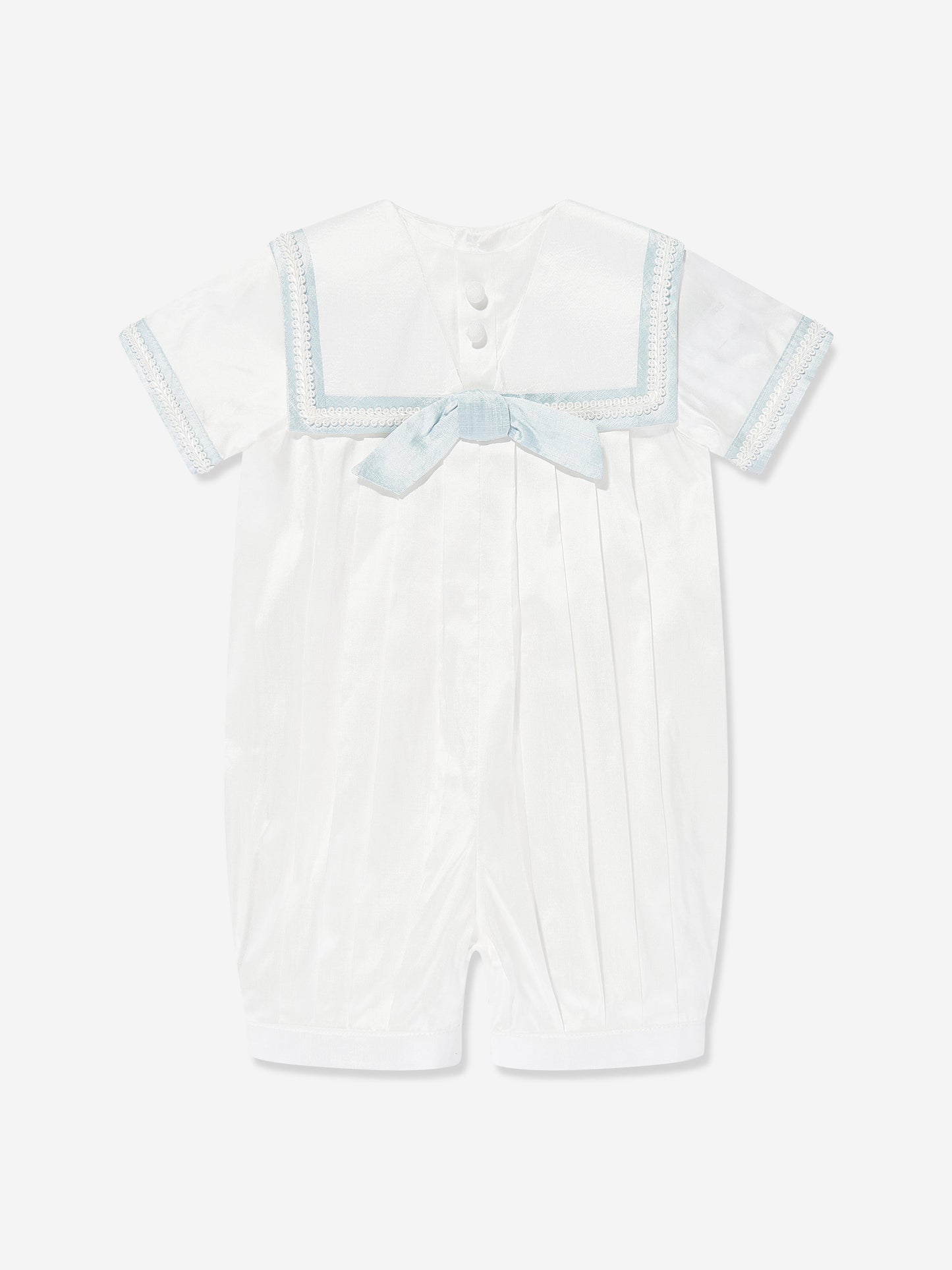 Sarah Louise Baby Boys Silk Romper and Hat in Ivory