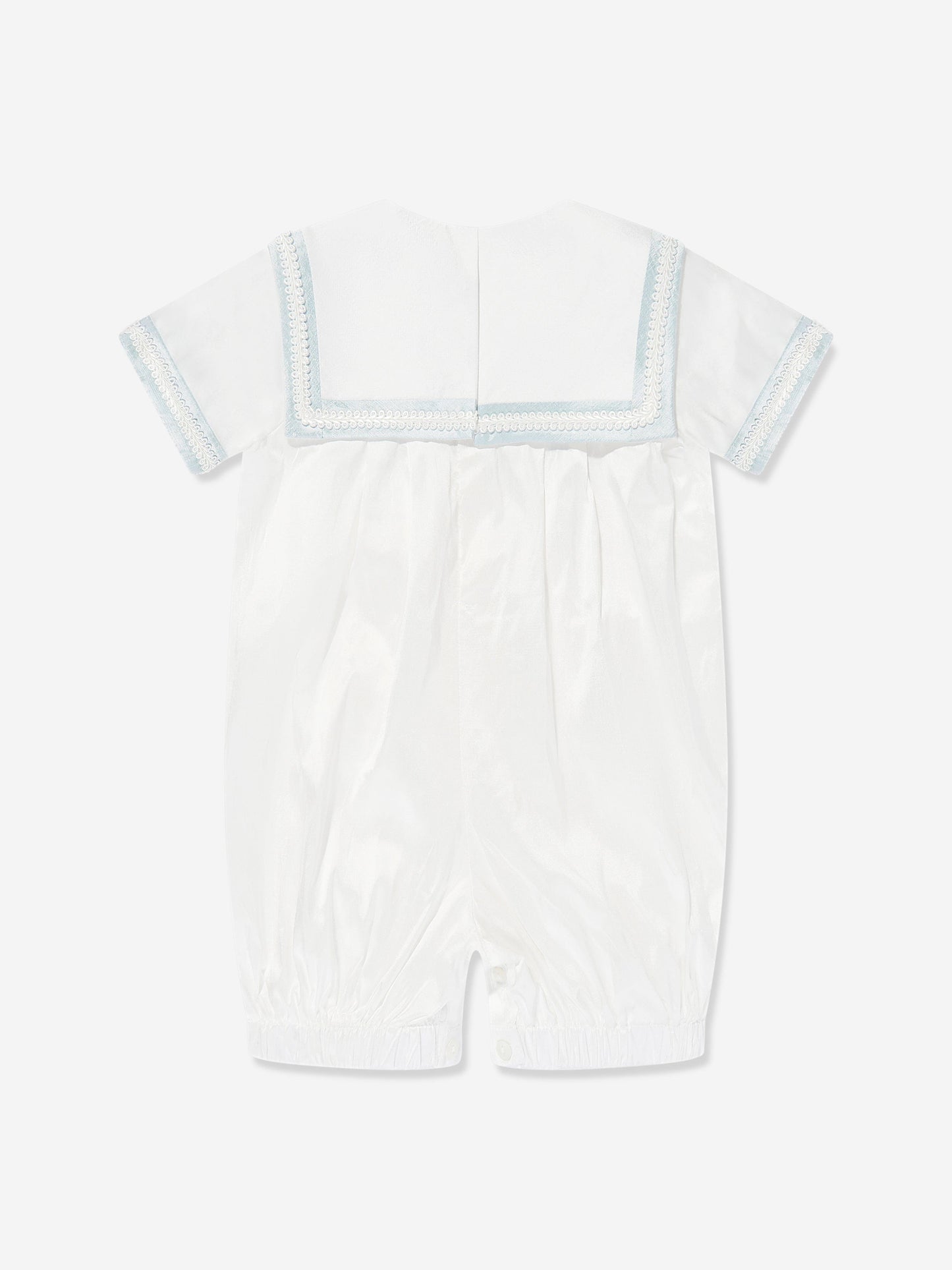 Sarah Louise Baby Boys Silk Romper and Hat in Ivory