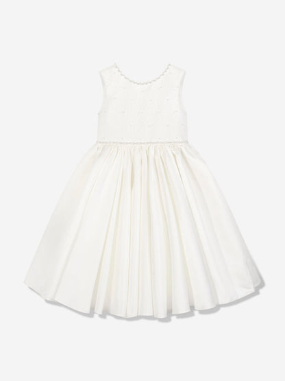 Sarah Louise Girls Ceremonial Ballerina Length Dress in Ivory