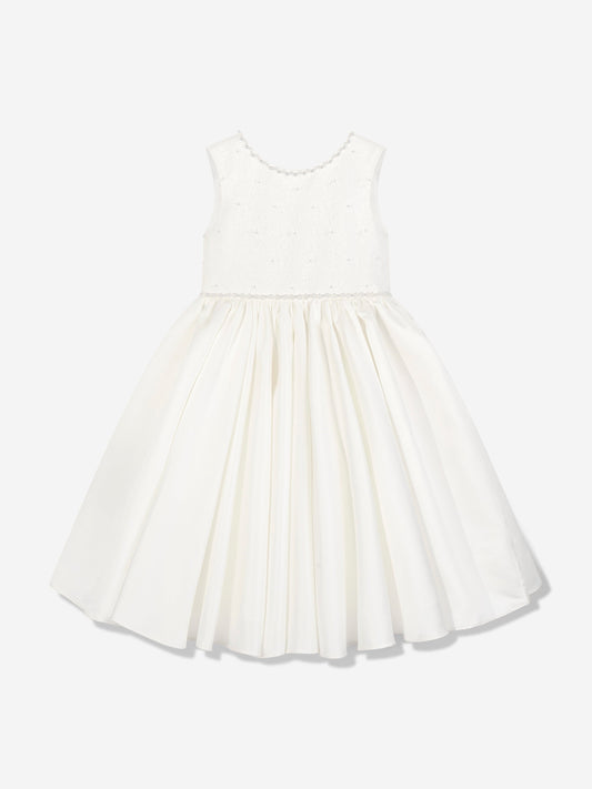 Sarah Louise Girls Ceremonial Ballerina Length Dress in Ivory