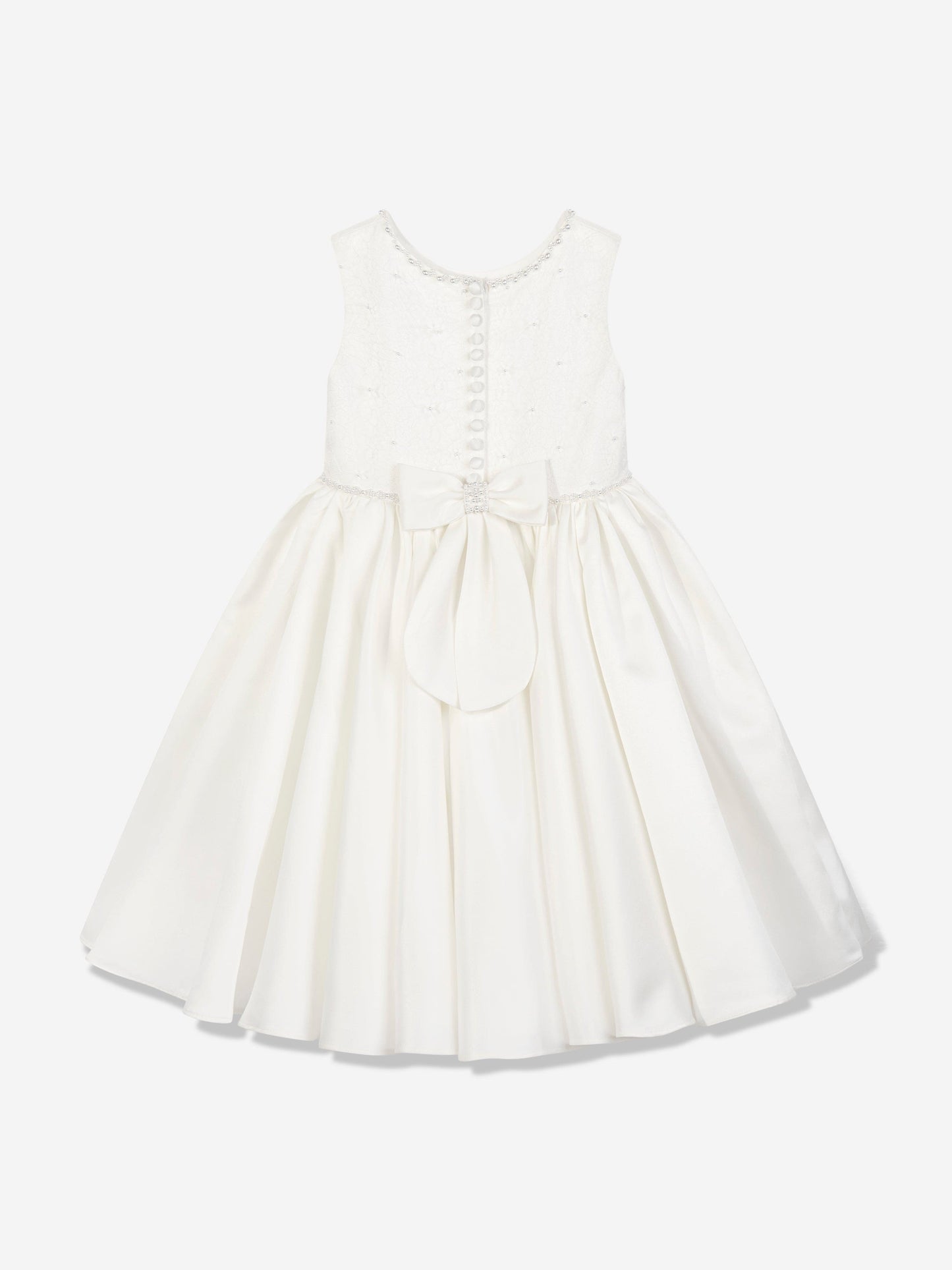 Sarah Louise Girls Ceremonial Ballerina Length Dress in Ivory