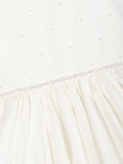 Sarah Louise Girls Ceremonial Ballerina Length Dress in Ivory
