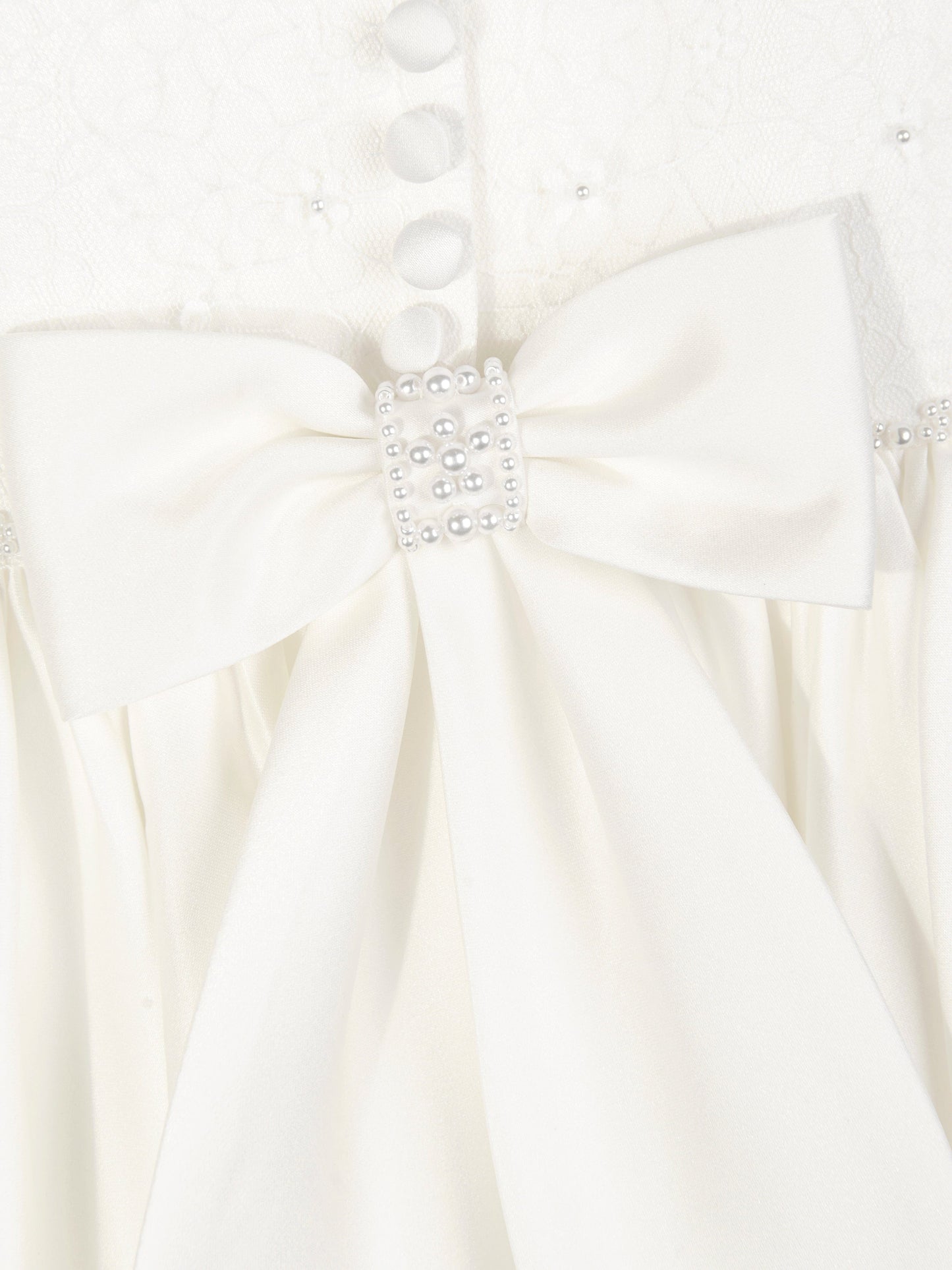 Sarah Louise Girls Ceremonial Ballerina Length Dress in Ivory