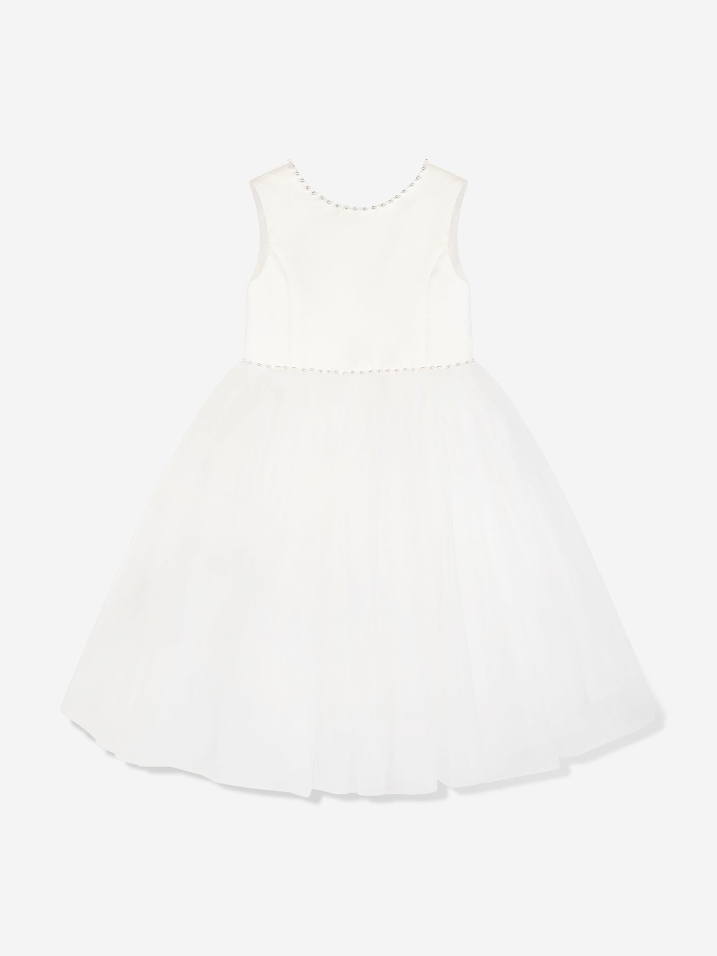 Sarah Louise Girls Ceremonial Ballerina Length Dress in Ivory