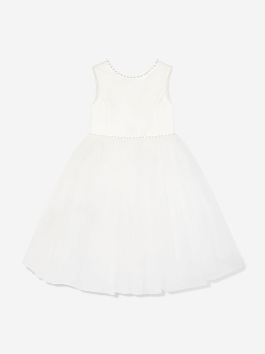 Sarah Louise Girls Ceremonial Ballerina Length Dress in Ivory