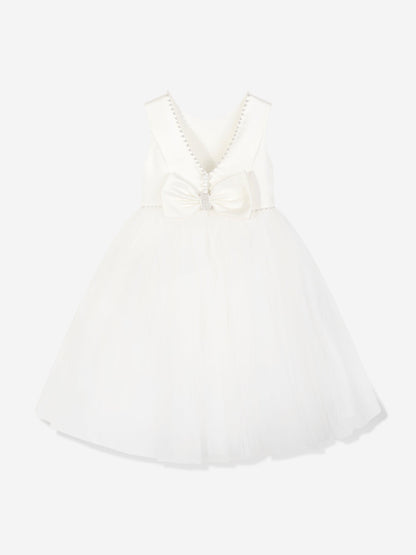 Sarah Louise Girls Ceremonial Ballerina Length Dress in Ivory