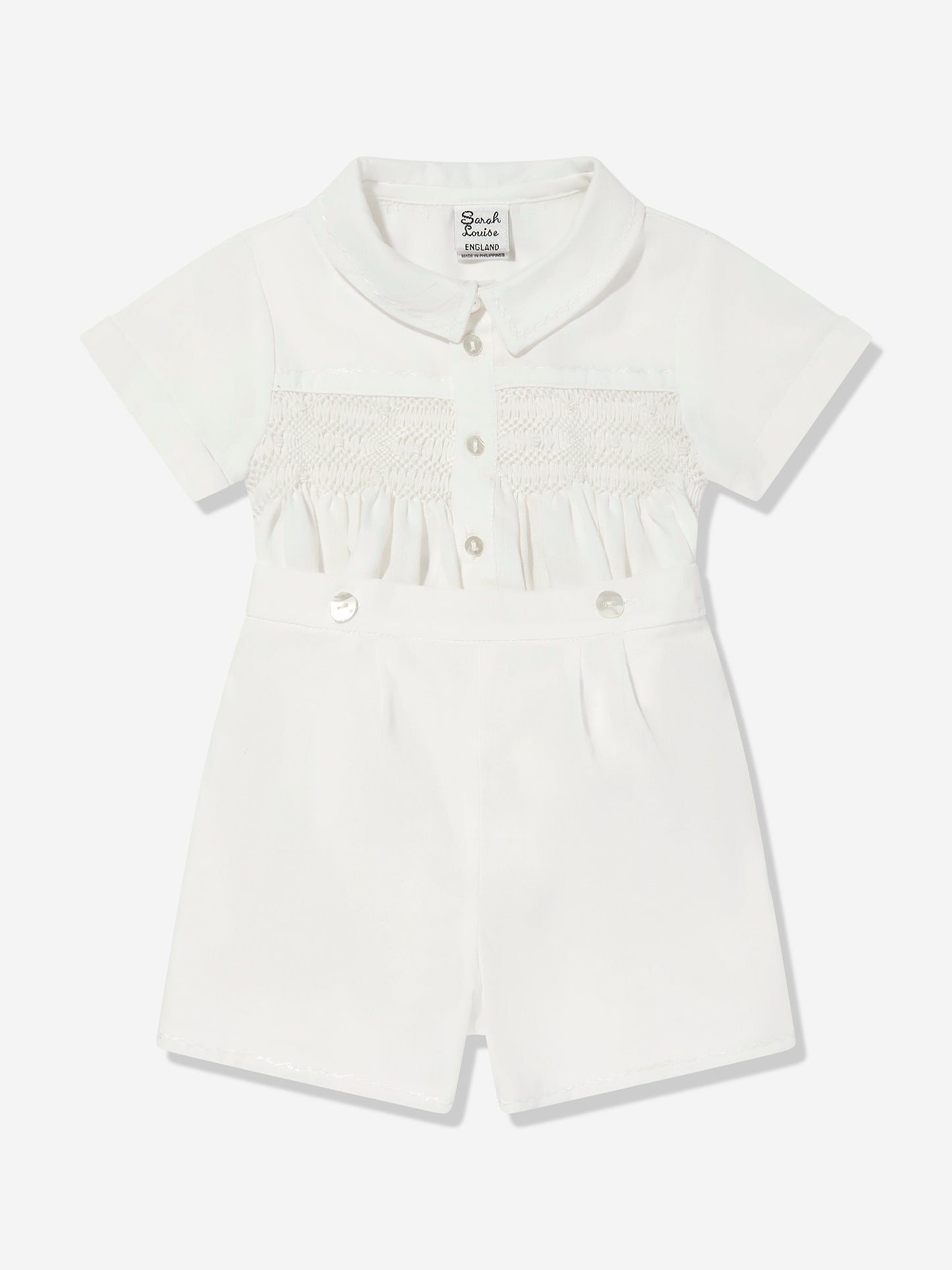 Sarah Louise Baby Boys Shorts Set in Ivory