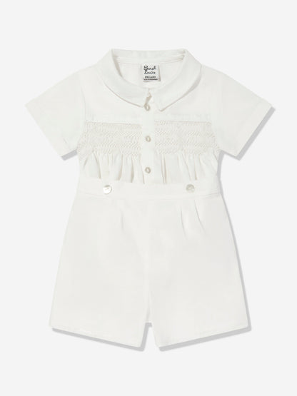 Sarah Louise Baby Boys Shorts Set in Ivory