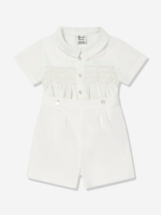 Sarah Louise Baby Boys Shorts Set in Ivory