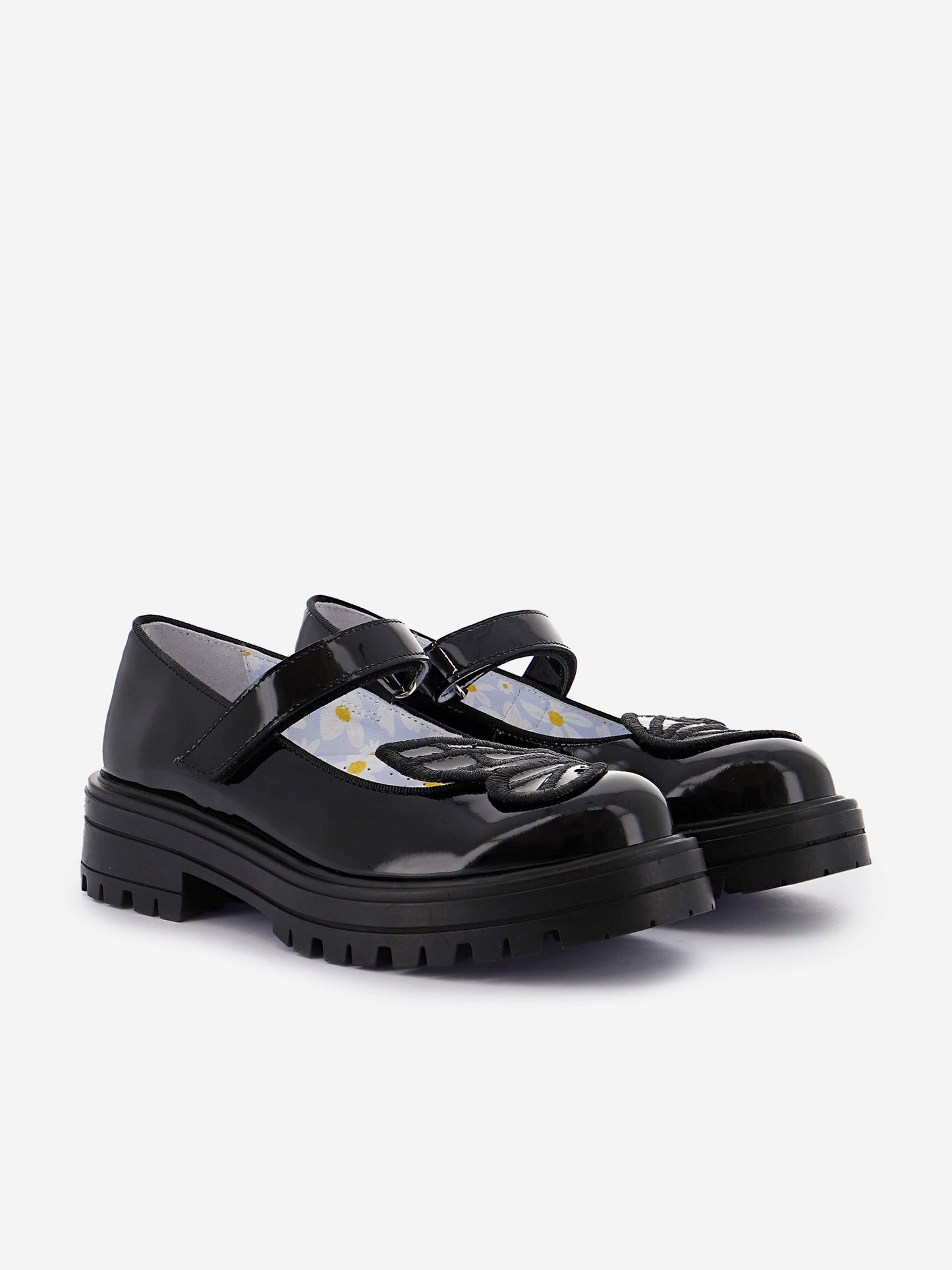 Sophia Webster Girls Butterfly Mary Jane Flat in Black