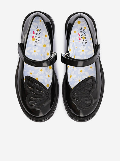 Sophia Webster Girls Butterfly Mary Jane Flat in Black