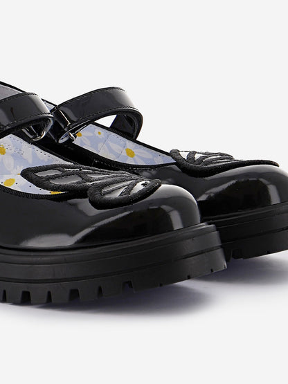 Sophia Webster Girls Butterfly Mary Jane Flat in Black