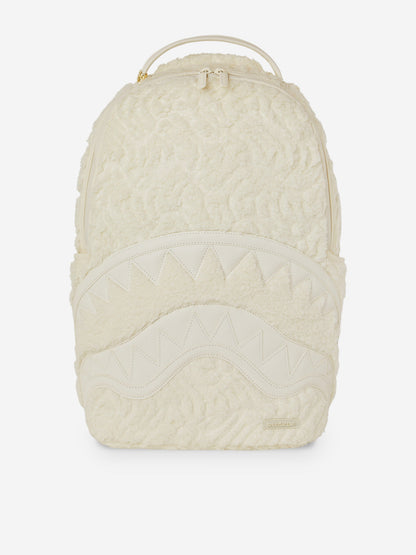 Sprayground Kids Sherpa Shark Backpack in Ivory (46cm)