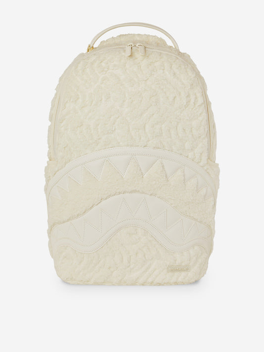 Sprayground Kids Sherpa Shark Backpack in Ivory (46cm)
