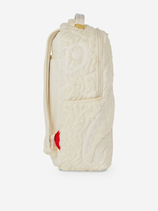 Sprayground Kids Sherpa Shark Backpack in Ivory (46cm)