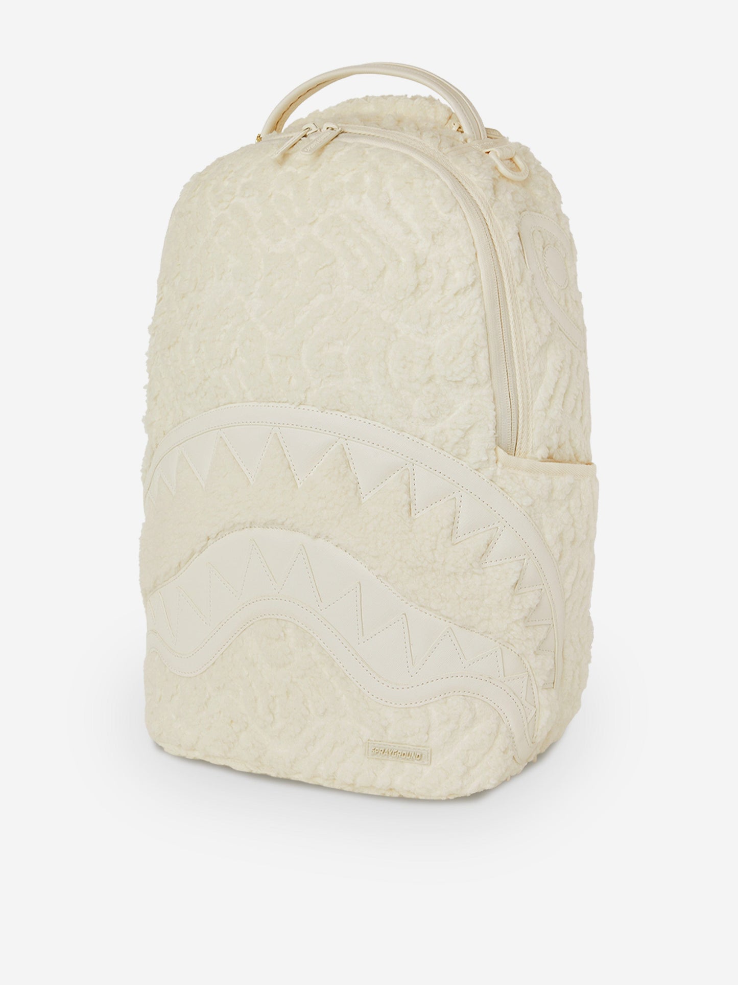 Sprayground Kids Sherpa Shark Backpack in Ivory (46cm)