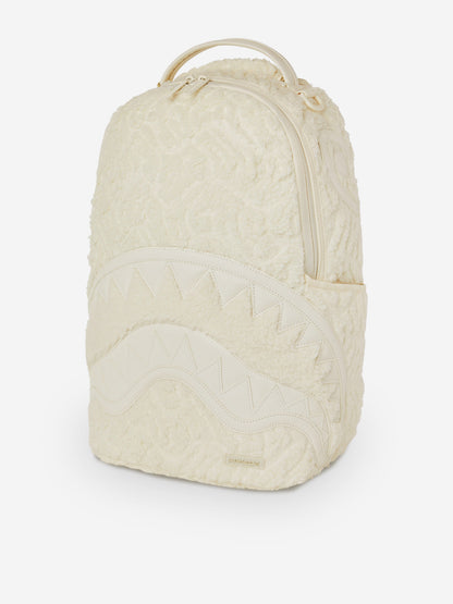Sprayground Kids Sherpa Shark Backpack in Ivory (46cm)