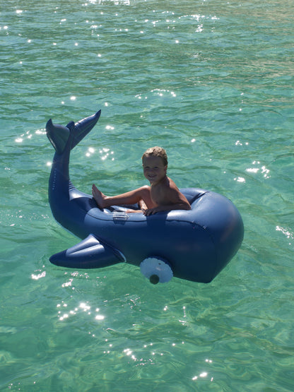 Sunnylife Kids Moby Dick Luxe Ride-On Float in Navy (142cm)