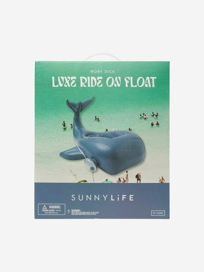 Sunnylife Kids Moby Dick Luxe Ride-On Float in Navy (142cm)
