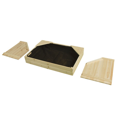 Wooden sandpit with lid - Outdoor stage & playhouse patio