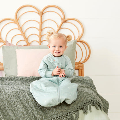 ergoPouch - Organic Winter Long Sleeved 2 in 1 Sleeping Suit Bag - Sage 2.5 TOG
