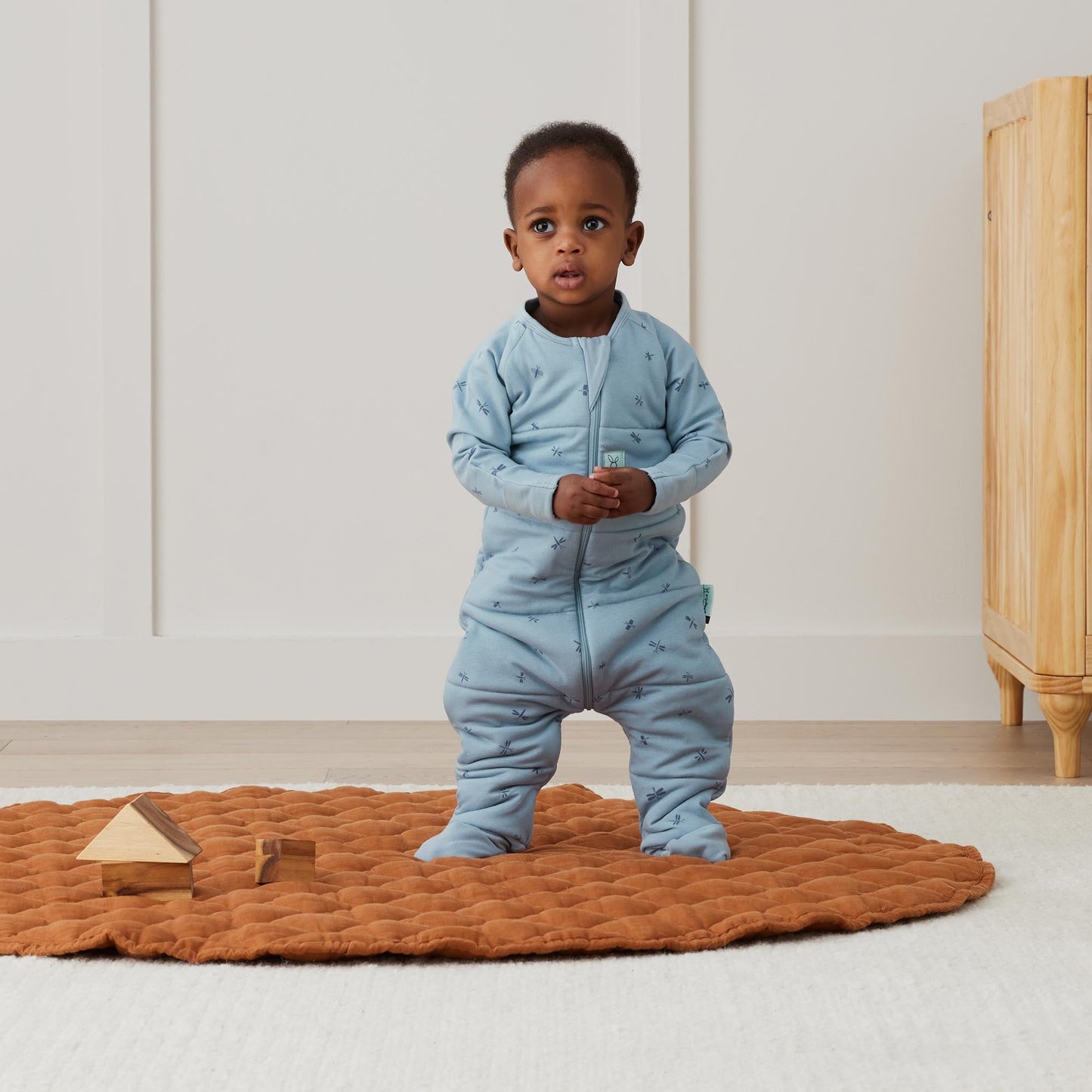 ergoPouch - Organic Winter Long Sleeved Sleep Onesie - Dragonflies 2.5 TOG