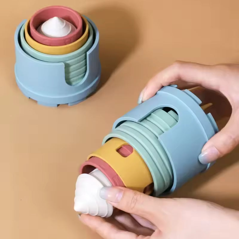 Stack & Spin - Silicone Stacking Cups & Silicone Spinner Gift Set