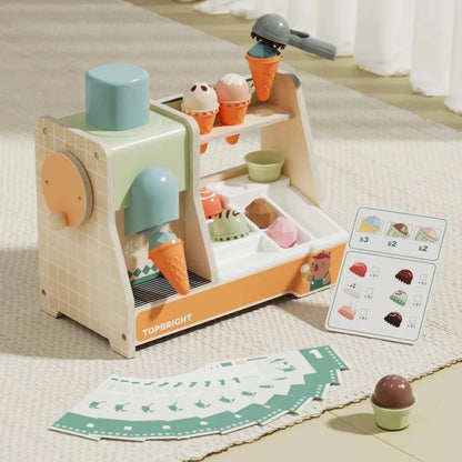 Topbright Wooden Ice Cream Machine Play Set