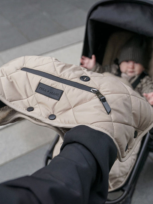 Tiba + Marl Universal Quilted Buggy Handmuff in Beige (48cm)