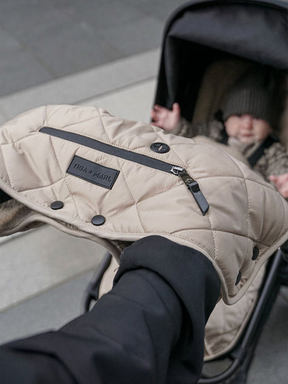 Tiba + Marl Universal Quilted Buggy Handmuff in Beige (48cm)