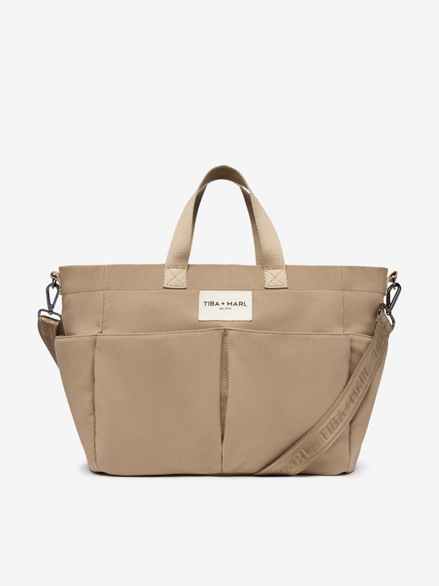 Tiba + Marl Baby Canvas Pocket Tote in Beige (30cm)