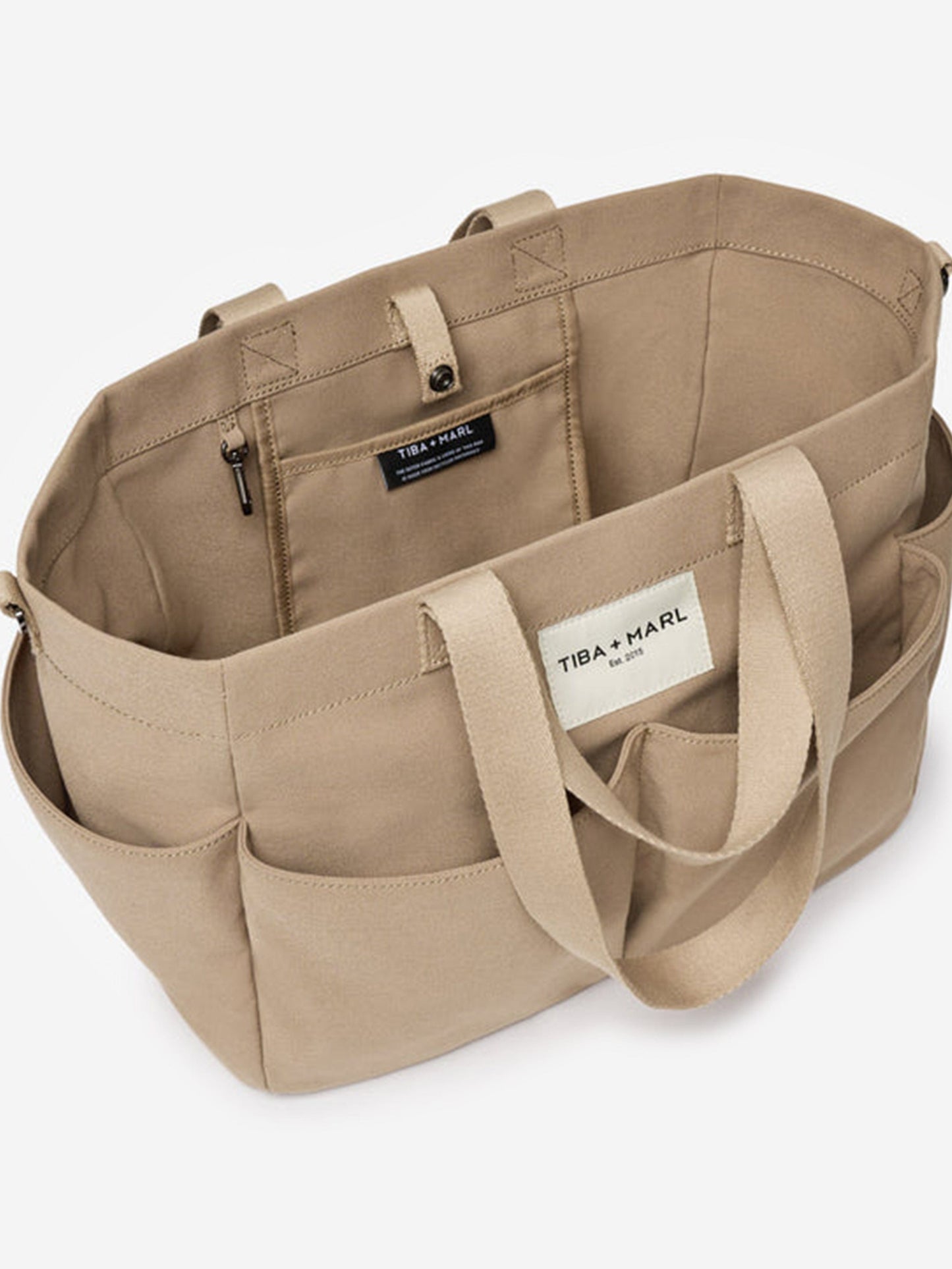 Tiba + Marl Baby Canvas Pocket Tote in Beige (30cm)