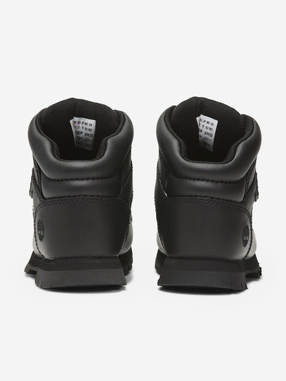 Timberland Boys Euro Sprint Mid Lace Up Boots in Black