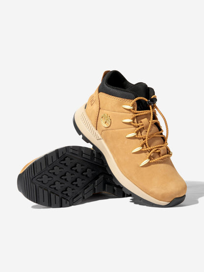 Timberland Kids Sprint Trekker Mid Lace Up Trainers in Wheat